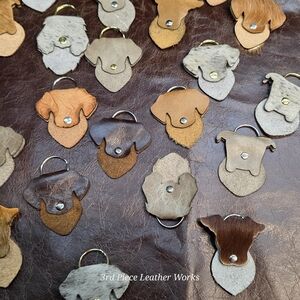 Handmade Leather Dog Keychains